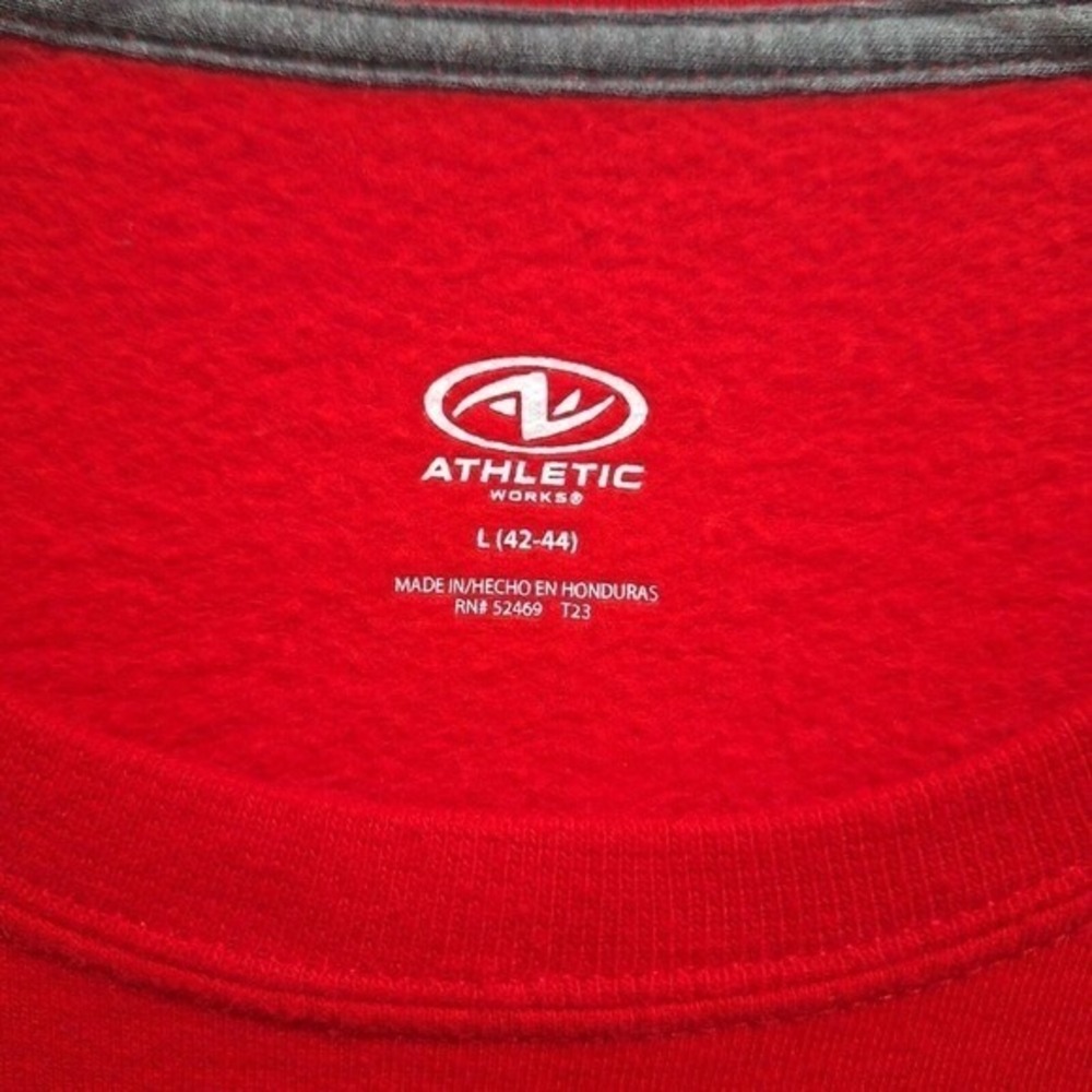 Athletic Works Sweater Mens  Large 42-44 Red‎ Cotton Sweatshirt Pullover Comfort - Picture 9 of 12
